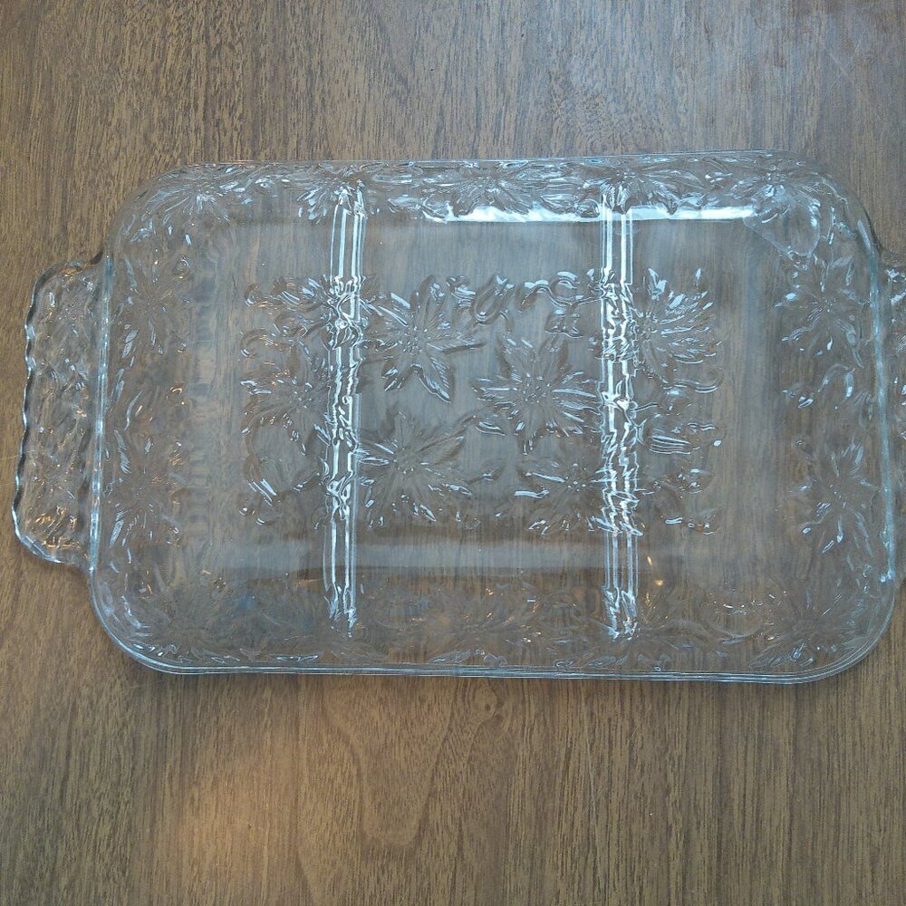 Princess House Fantasia 12" Rectangular 3-Part Vintage Relish Dish EUC